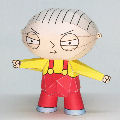 Papercraft imprimible y recortable de Stewie Griffin - Padre de Familia. Manualidades a Raudales.